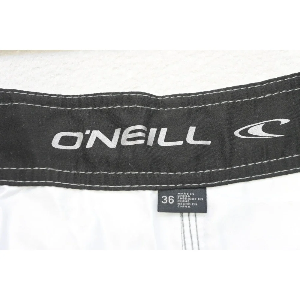 O'Neill Board Shorts Men 36 Black Multi Stripe Surf Swim Trunks Excellent
